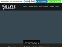 Tablet Screenshot of elitesportandspinewi.com